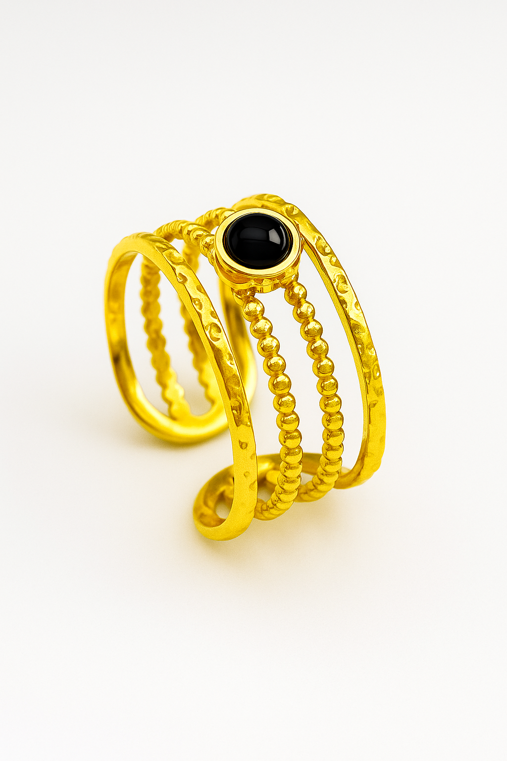 Elegant Gold Plated Ring with Green Stone – Artificial Jewelry for Women